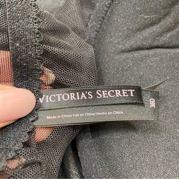 Victoria’s Secret Brand Apron Style Pink and Black Chemise Size 36D - Picture 16 of 16